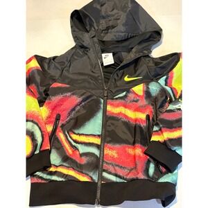 Kids Nike Air Jacket Full Zip Hooded Windbreaker Colorful GraphicPrint Size S 96
